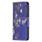 iPhone 13 mini Handytasche Ledertasche Standfunktion Schmetterling Motiv