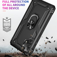 Schutzhülle für Samsung Galaxy A53 Cover TPU/PC Metal Ring Standfunktion Schwarz