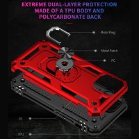 iPhone 14 Plus Cover Schutzhülle TPU/PC Kombi Metallring Standfunktion Rot