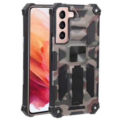Samsung Galaxy S22 5G Cover Schutzhülle Silikon/PC Standfunktion Camouflage
