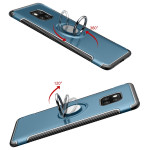 Huawei Mate 20 Pro Schutzhülle TPU/PC Kombi Metall Ring Standfunktion Schwarz