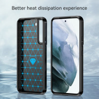 Samsung Galaxy S23+ Schutzhülle TPU Silikon Textur/Carbon Design Schwarz