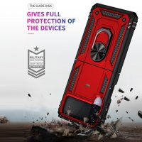 Samsung Galaxy Z Flip3 Schutzhülle Cover TPU/PC Kombi Metall Ring Rot