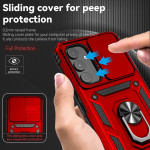 Samsung Galaxy A54 5G Cover Schutzhülle TPU/PC Metal Ring Schubfenster Rot