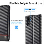Samsung Galaxy A54 Handytasche Ledertasche Standfunktion Carbon Design Schwarz