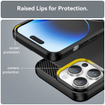 iPhone 15 Pro Max Cover Schutzhülle TPU Silikon Textur/Carbon Design Schwarz