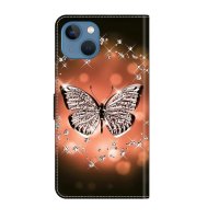 iPhone 15 Case Handytasche Ledertasche Kartenslot Schmetterling Motiv