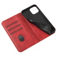 iPhone 13 Case Handytasche Ledertasche Magnetic Standfunktion Rot