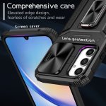 Samsung Galaxy A34 5G Cover Schutzhülle TPU/PC Metallring Schubfenster Schwarz