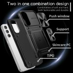 Samsung Galaxy A34 5G Cover Schutzhülle TPU/PC Metallring Schubfenster Schwarz