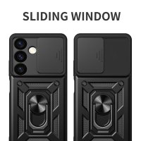 Samsung Galaxy S24+ 5G Schutzhülle TPU/PC Metallring Schubfenster Rot