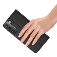 Samsung Galaxy S21 Case Handytasche Ledertasche Standfunktion DeLuxe Schwarz