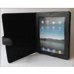 iPad Case Handytasche Ledertasche mit Ständer und Mousebett funktion ( Schwarz, Glatt)