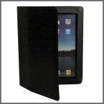 iPad 2 Case Ledertasche mit Standfunktion Schwarz