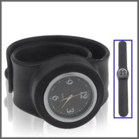 Armbanduhr, Silikon Quartz Snap Sport Uhr ( Schwarz )